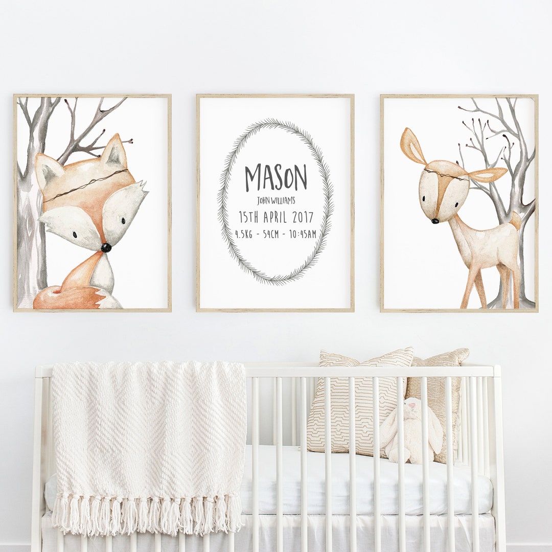 Woodland Nursery Prints | Forest Animal Wall Art | Woodland Nursery ...