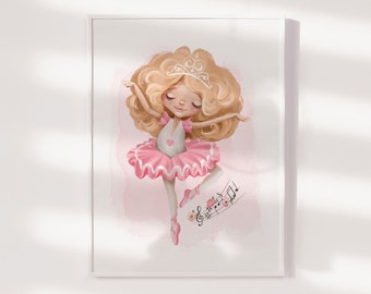 Ballerina Wall Art, Ballerina Print, Nursery Prints, Girls Room Decor, Ballerina Art, Ballerina Nursery, Ballet Wall Art, Ballet Print