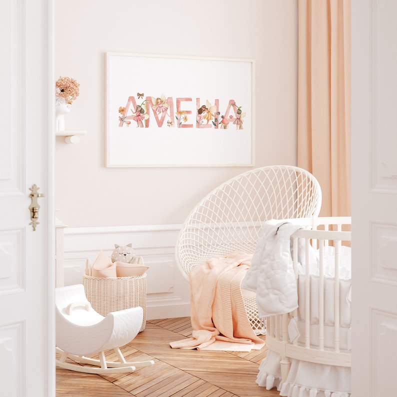 Woodland Fairy Nursery Print Personalised Name Print Girls Etsy