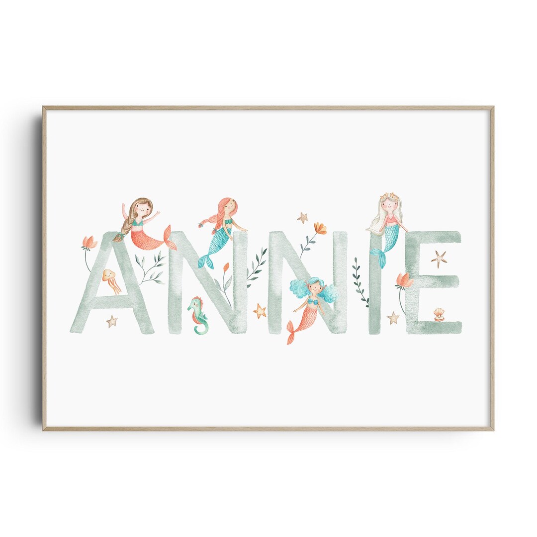Mermaid Nursery Print, Mermaid Nursery Decor, Under the Sea, Girls ...