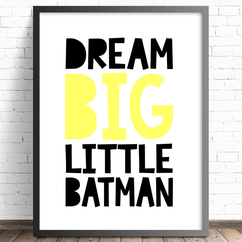 Boys bedroom A4 Print BATMAN Superhero in training personalised