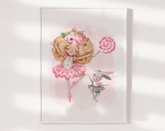 Ballerina Wall Art, Ballerina Print, Nursery Prints, Girls Room Decor, Ballerina Art, Ballerina Nursery, Ballet Wall Art, Ballet Print