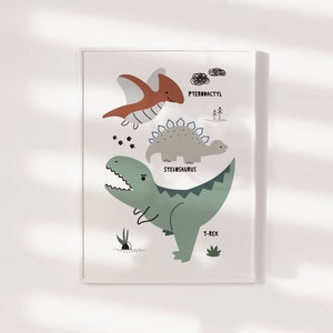 Nursery Print, Dinosaur Wall Art,  Kids Playroom Wall Art, Nursery Decor, Boys Bedroom Poster, Dinosaur Wall Art, Nursery Wall Art, Gift