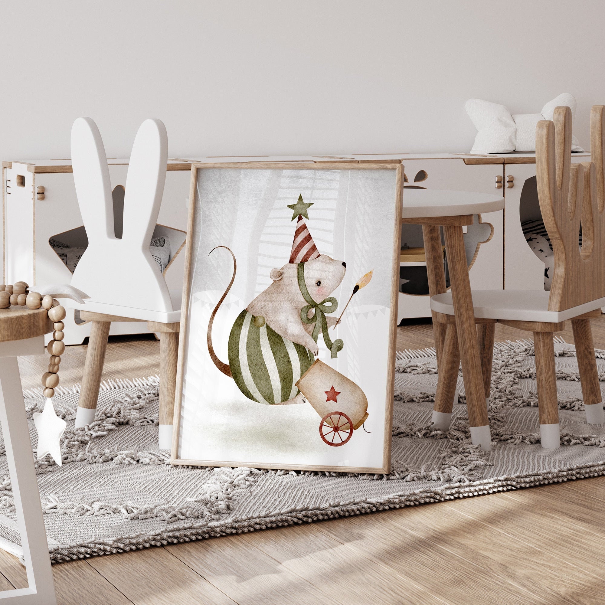Circus Nursery Print, Circus Animal Wall Art, Mouse, Kids Room Prints ...