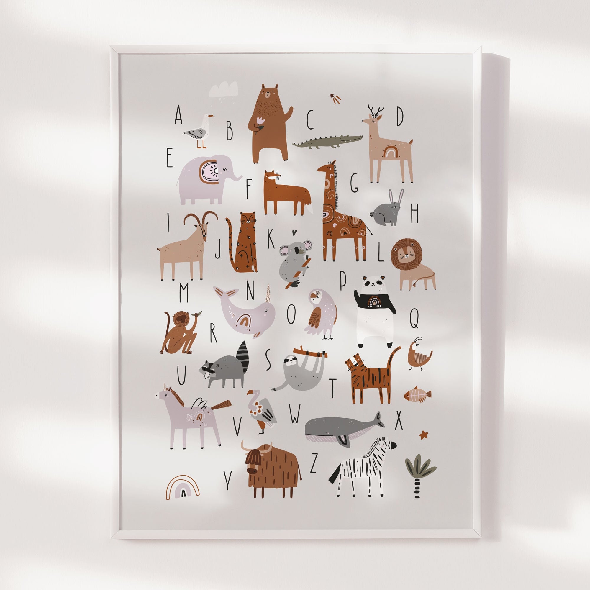 Animal Alphabet Wall Art, Nursery Decor, Jungle Safari, ABC Poster ...