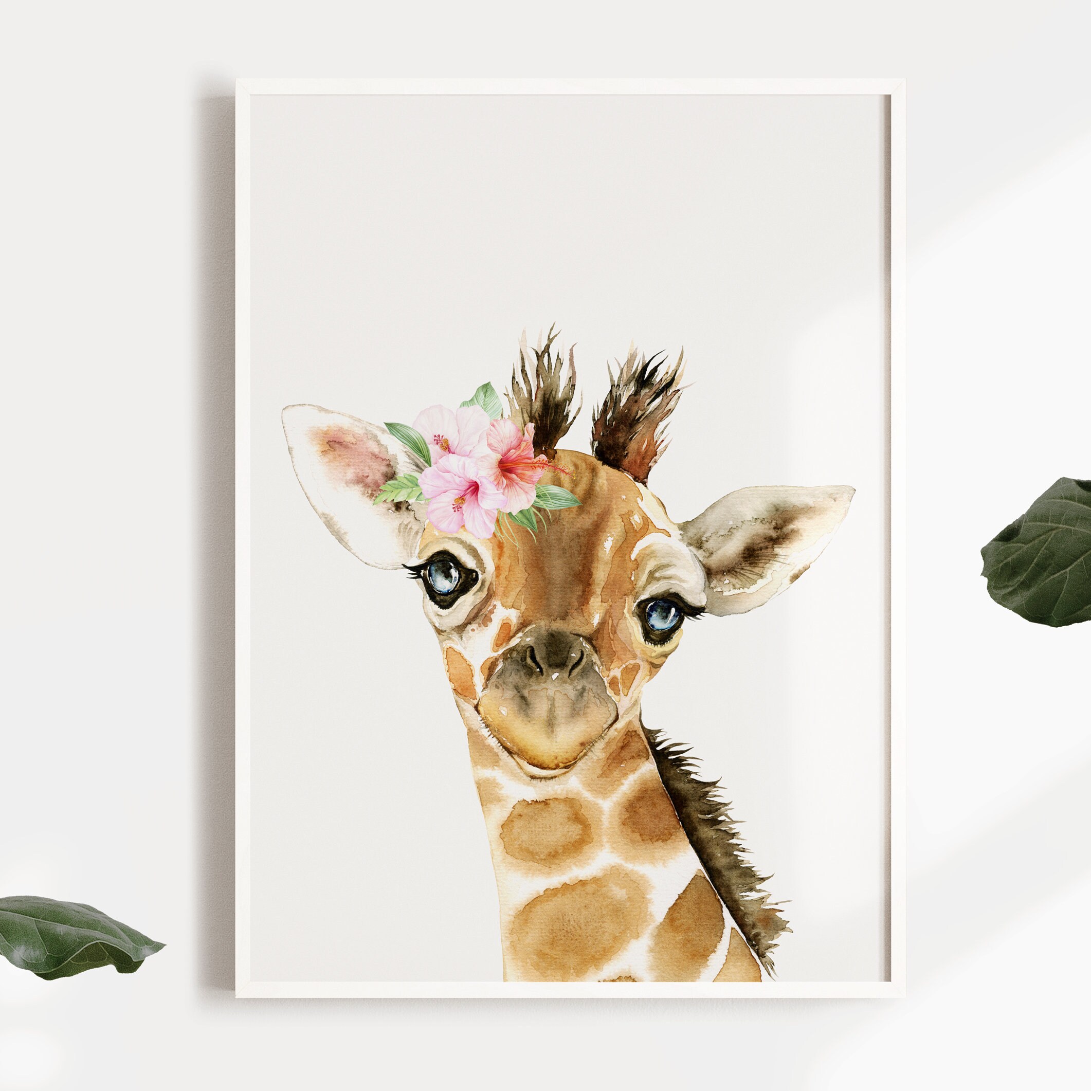 Giraffe Nursery Art Nursery Decor Giraffe Print Girls Etsy