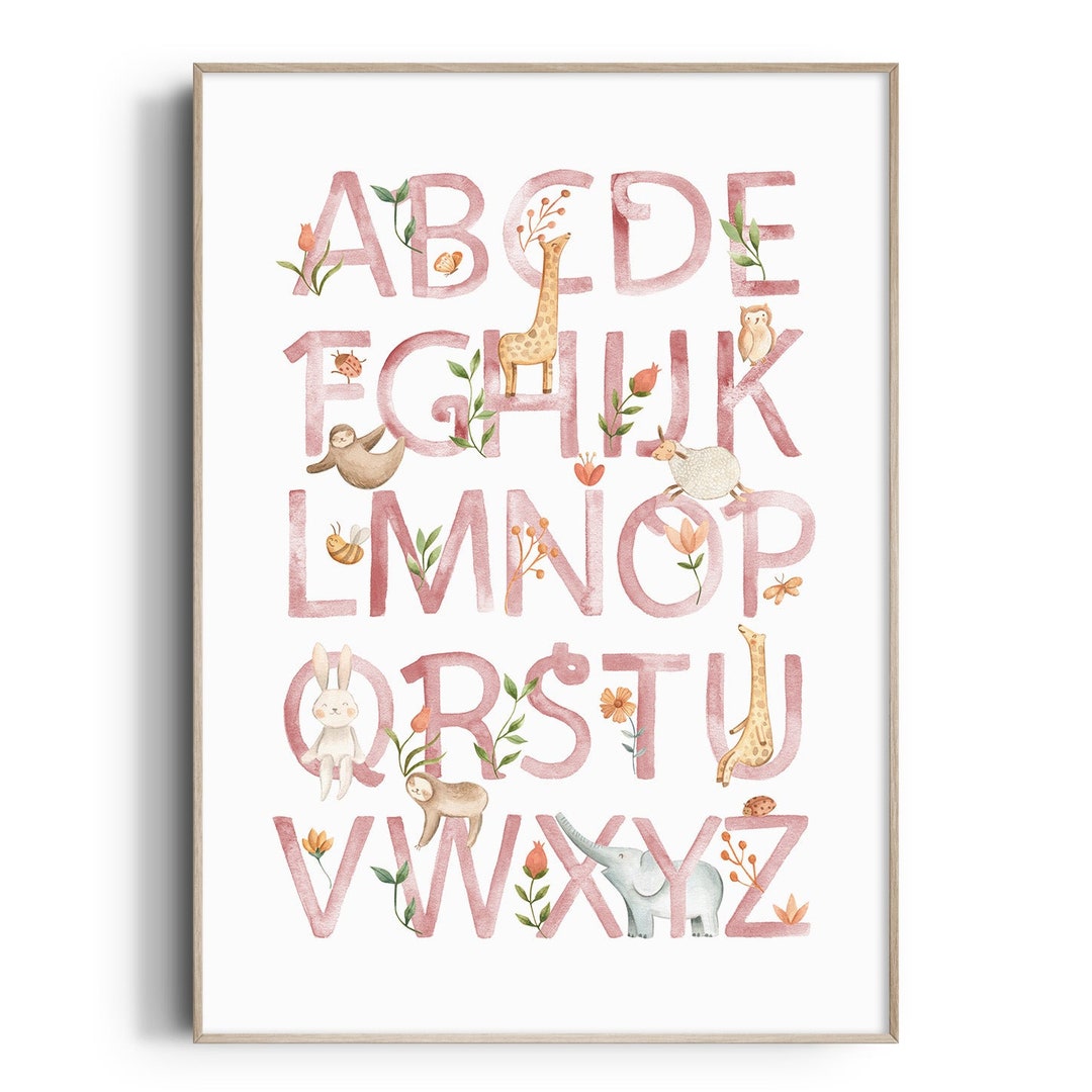 Woodland Animal Alphabet Print, Nursery Print, Nursery Wall Art ...