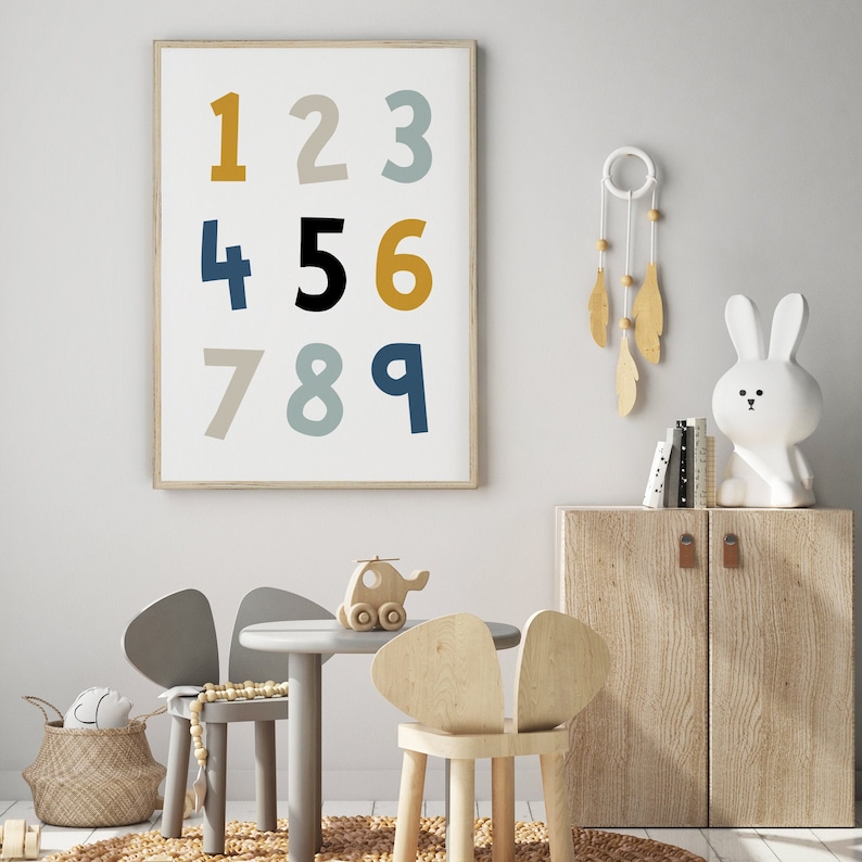 Nursery Prints, Counting Numbers Wall Art, Kids Room Wall Art ...