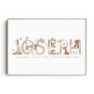 Woodland Forest Name & Birth Print