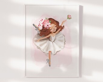 Ballerina Wall Art, Ballerina Print, Nursery Prints, Girls Room Decor, Ballerina Art, Ballerina Nursery, Ballet Wall Art, Ballet Print
