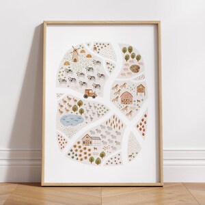 Nursery Prints, Nursery Wall Art, On The Farm Print Nursery Decor, Kids Wall Art