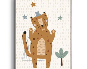 Safari Nursery Print, Safari Nursery Wall Art, Safari Nursery, Jungle Nursery Art, Safari Nursery Decor, Safari Animal  Leopard Kids Art