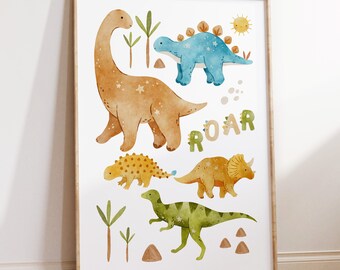 Dinosaur Nursery Print, Dinosaur Nursery Wall Art, Boy Dinosaur Art, Dinosaur Nursery, Dinosaur Nursery Decor, Dinosaur Poster, Dinosaur Art