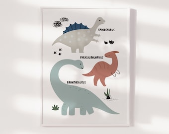 Dinosaur Wall Art, Nursery Print, Kids Playroom Wall Art, Nursery Decor, Boys Bedroom Poster, Dinosaur Wall Art, Nursery Wall Art, Gift