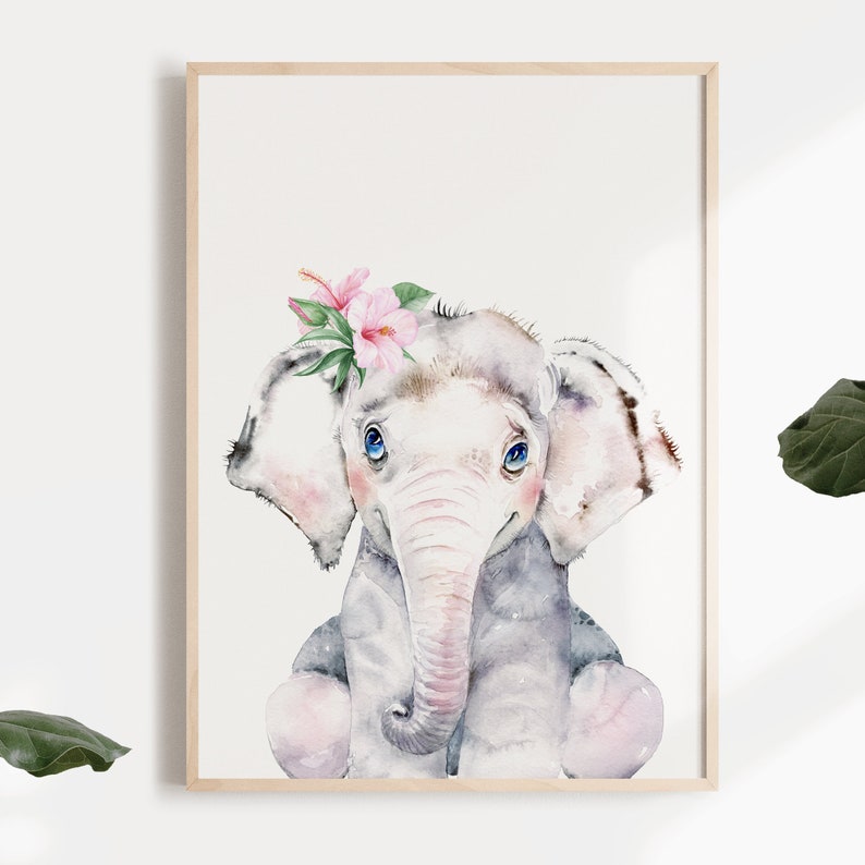 baby elephant nursery art