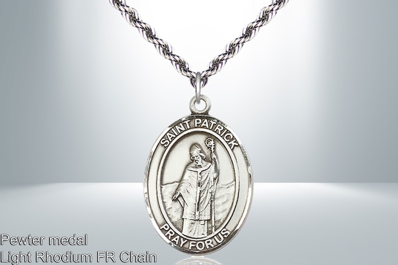 Engraving possible Saint Patrick Pewter Pendant Patron Saint of Snakes Engineers Ireland