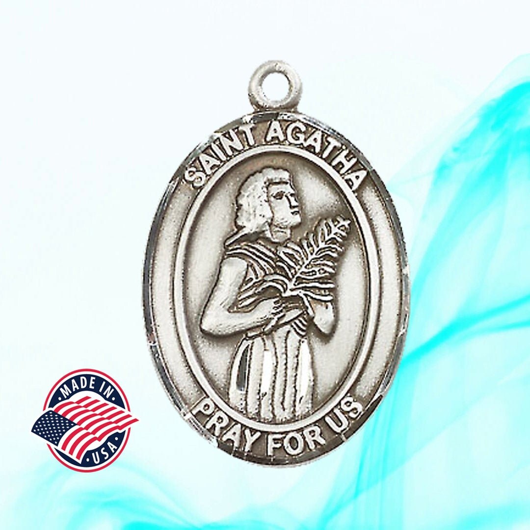 St Agatha Pendant Patron Saint of Nurses and Breast Cancer Etsy