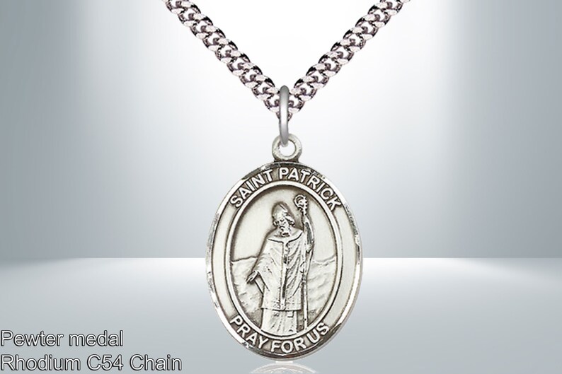 Engraving possible Saint Patrick Pewter Pendant Patron Saint of Snakes Engineers Ireland