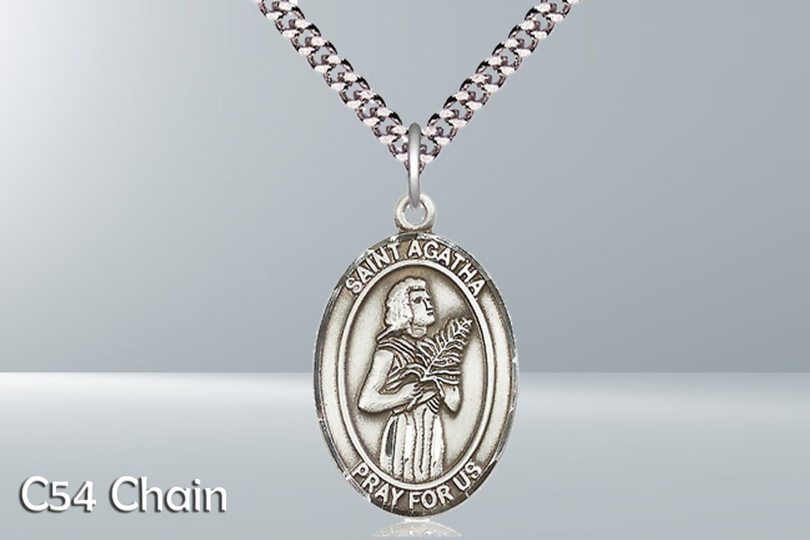 St Agatha Pendant Patron Saint of Nurses and Breast Cancer Etsy