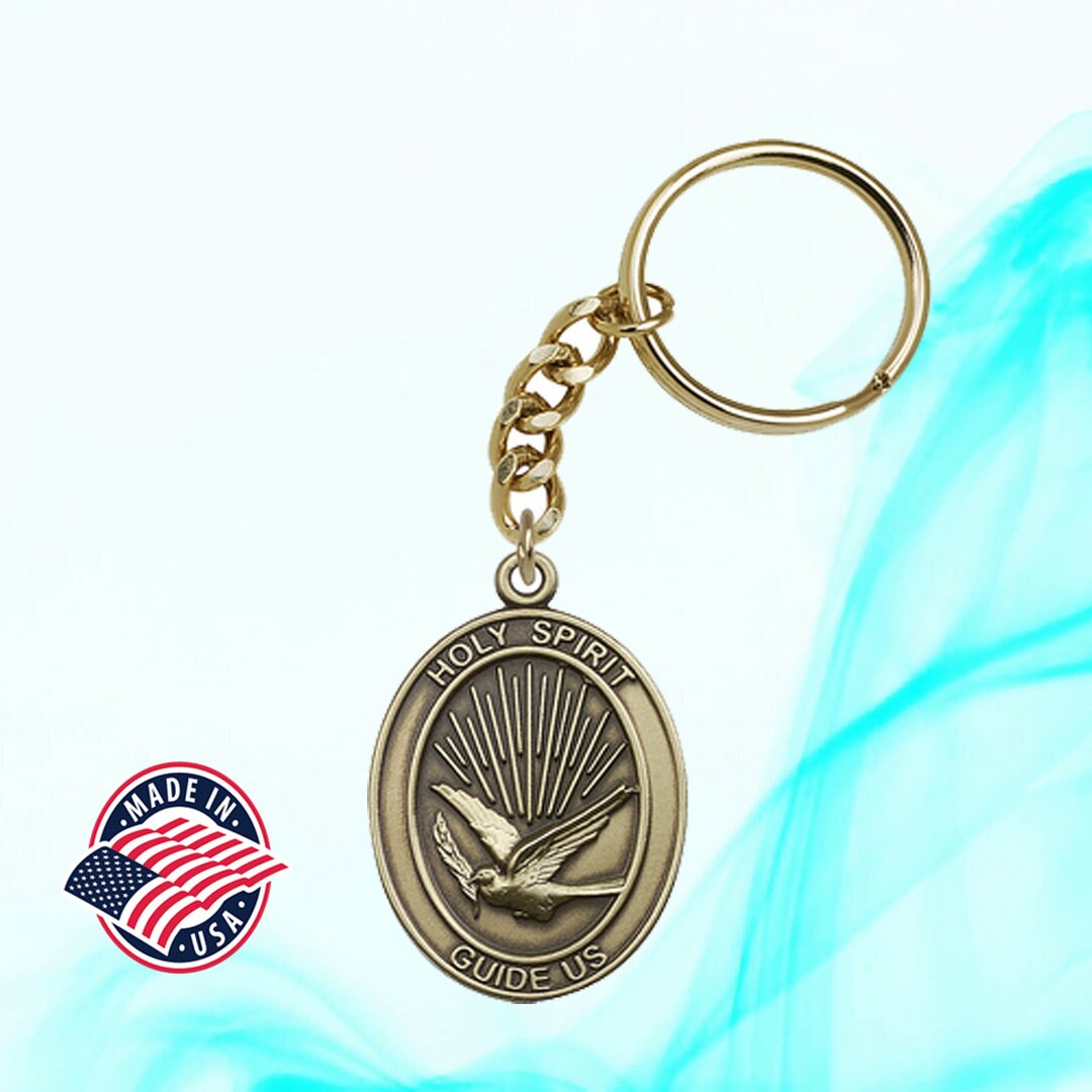 Holy Spirit keychain Guide us Engraving available Etsy