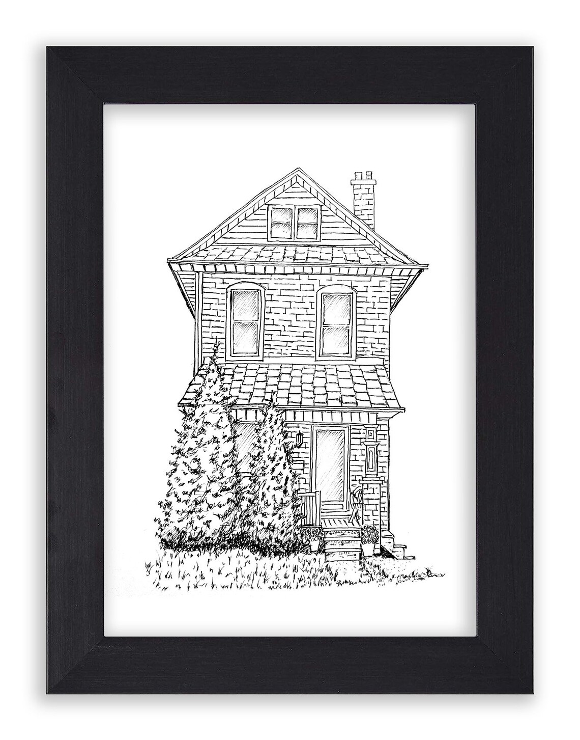 Custom Hand Drawn Ink House Portrait / House Illustration ...