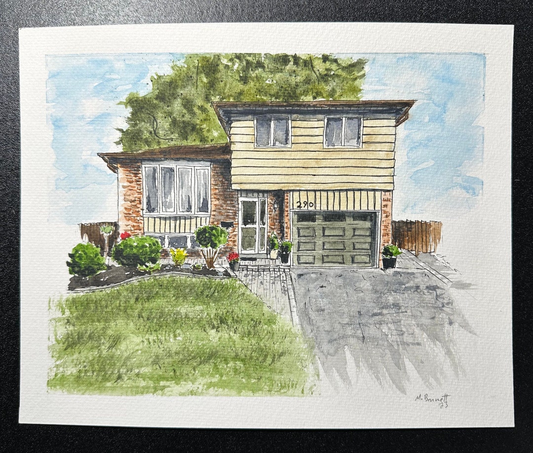 Custom Hand Painted Watercolor House Portrait – Personalized Home ...
