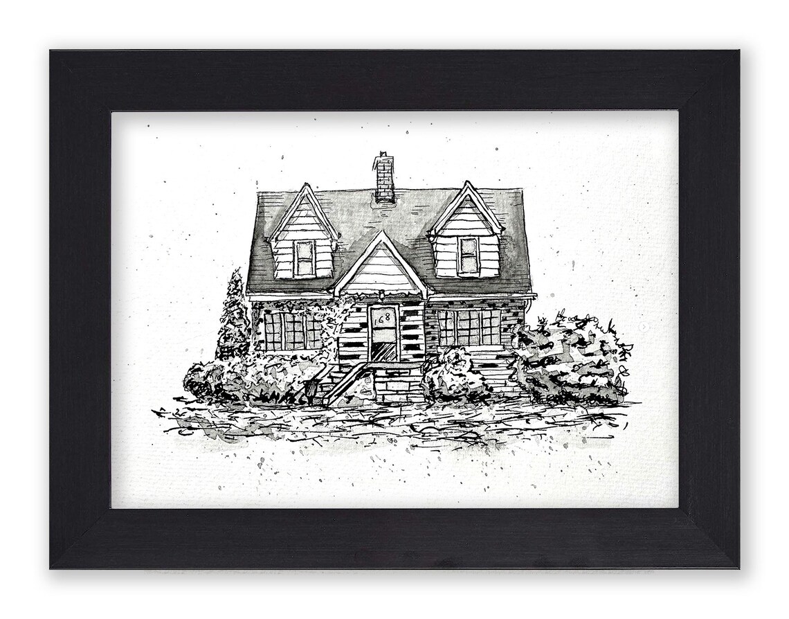 Custom Hand Drawn Ink House Portrait / House Illustration ...