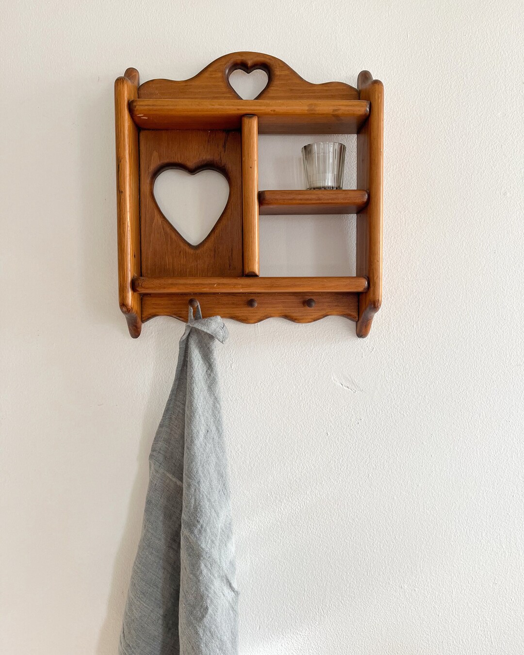 Wood Heart Shelf Primitive Shelf Curio Shelf Rustic Wall Shelf Wood