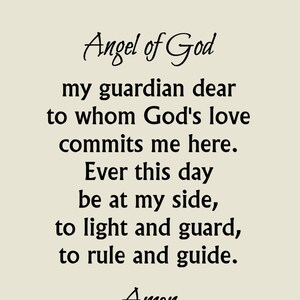 Guardian Angel Prayer Printable 5x7 8x10 Christian Print Etsy The guardian angel prayer, much like another famous prayer to st. usd