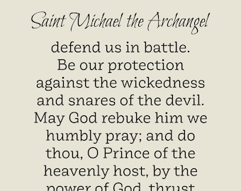 Saint Michael Archangel Prayer Print: Catholic Art, Intercession (Digital Download)