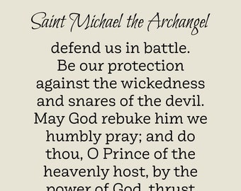 Prayer to Saint Michael the Archangel Print, Instant Download Printable, St. Michael, Catholic Prayer Print, Intercession