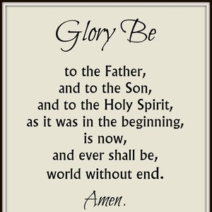 Glory Be Prayer Printable, Catholic Prayer Print, Christian, White or ...