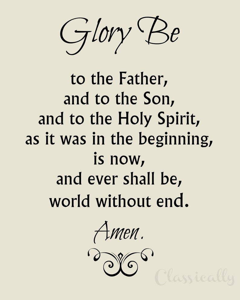 Glory Be Prayer Printable, Catholic Prayer Print, Christian, White or ...