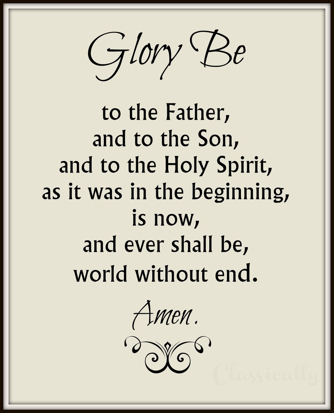 Glory Be Prayer Print 5x7 0r 8x10 Catholic Prayer Doxology - Etsy
