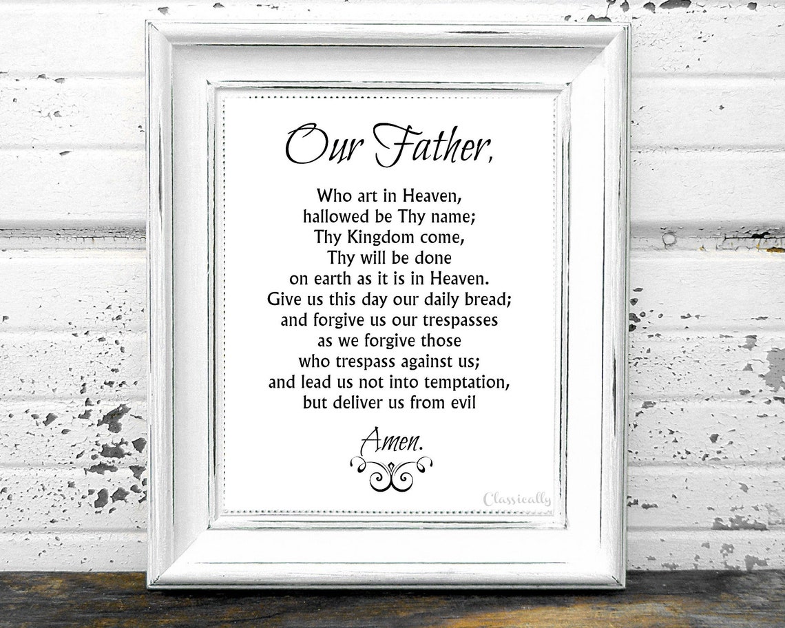 Het Onze Vader Gebed Onze Vader Gebed Print Het Onze Vader 5x7 8x10 Katholieke - Etsy Nederland
