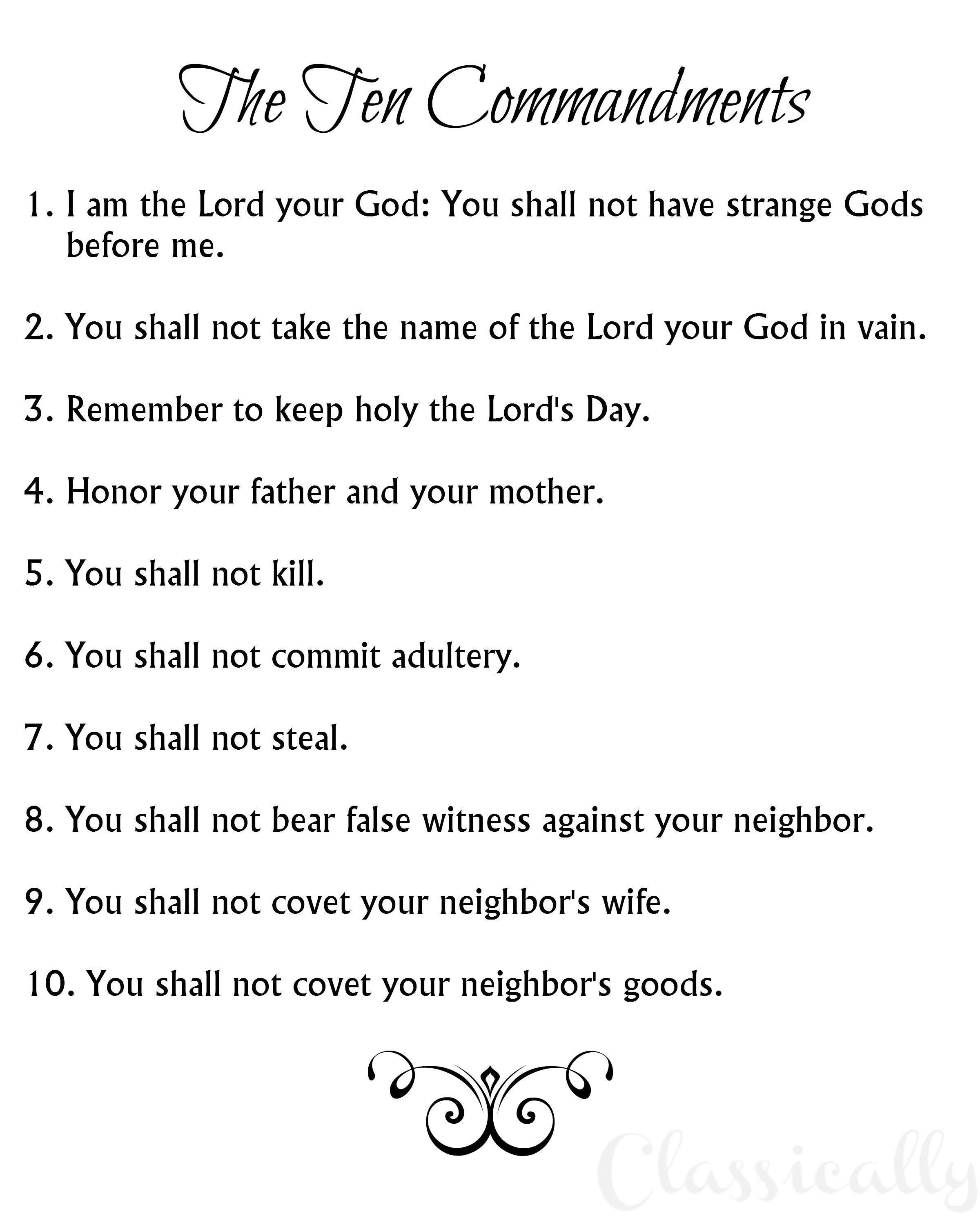 Ten Commandments Catholic