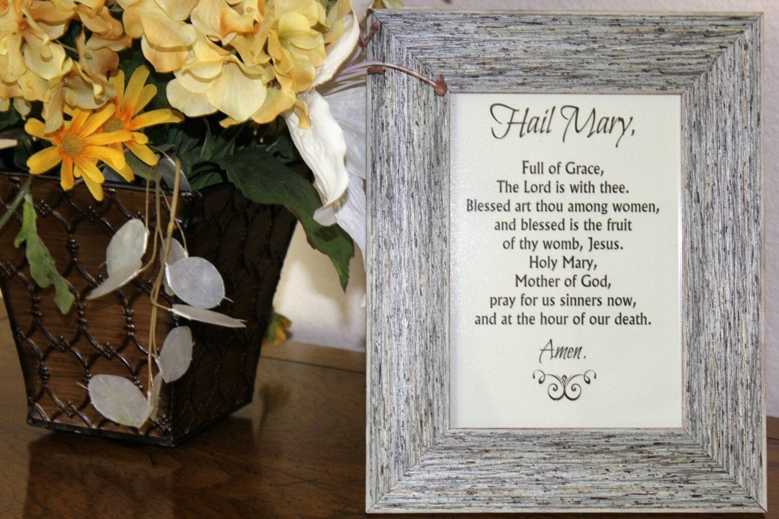 Hail Mary Prayer Printable, Catholic Rosary Prayer Print, 5x7 8x10 ...