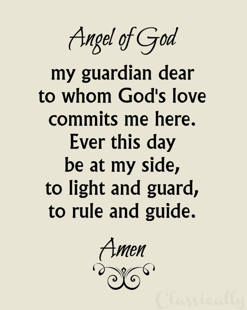 Dad or mum Angel Prayer Printable, 5x7 8x10 Christian Print, Catholic Angel of God Wall Artwork, Inspirational picture relating to Guardian Angel Prayer Printable titled Dad or mum Angel Prayer Printable, 5x7 8x10 Christian Print, Catholic Angel of God Wall Artwork, Inspirational