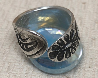 Artisan Fine Silver Detailed Pattern Statement Ring