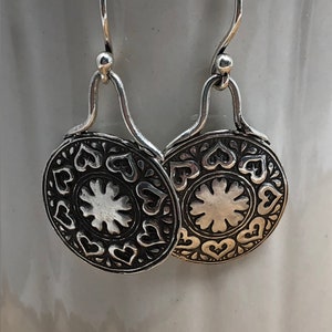 Artisan Fine and Sterling Silver Heart Earrings