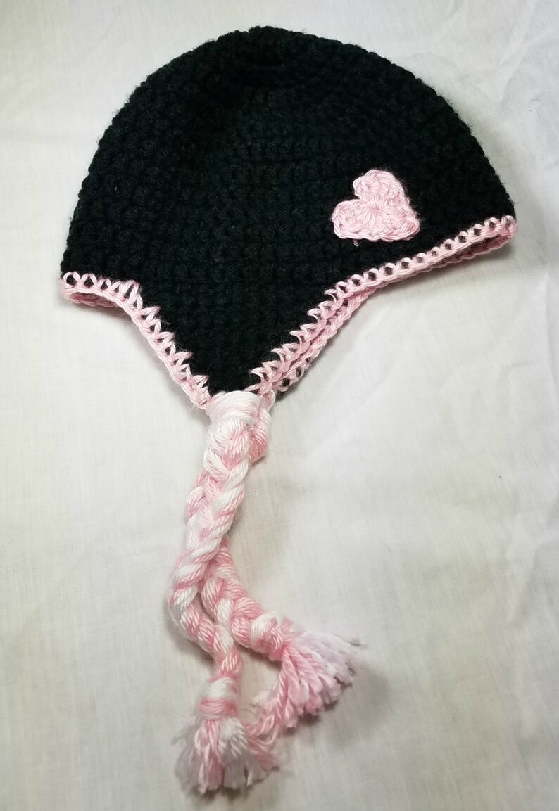 Girl/'s Heart Pink Hat ToddlerChild Crochet Girl Hat Beanie Cap Child size Crochet Winter Hat Photo Prop