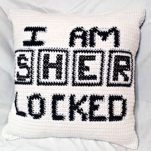 Pattern Only, Crochet Sherlock Pillow Case Pattern, Tutorial, Sherlocked Crochet Decorative Pillow Cushion Cover
