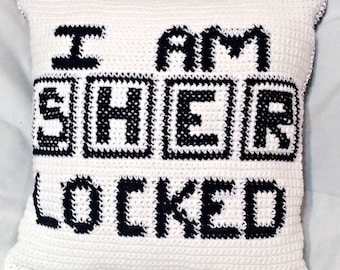 Pattern Only, Crochet Sherlock Pillow Case Pattern, Tutorial, Sherlocked Crochet Decorative Pillow Cushion Cover