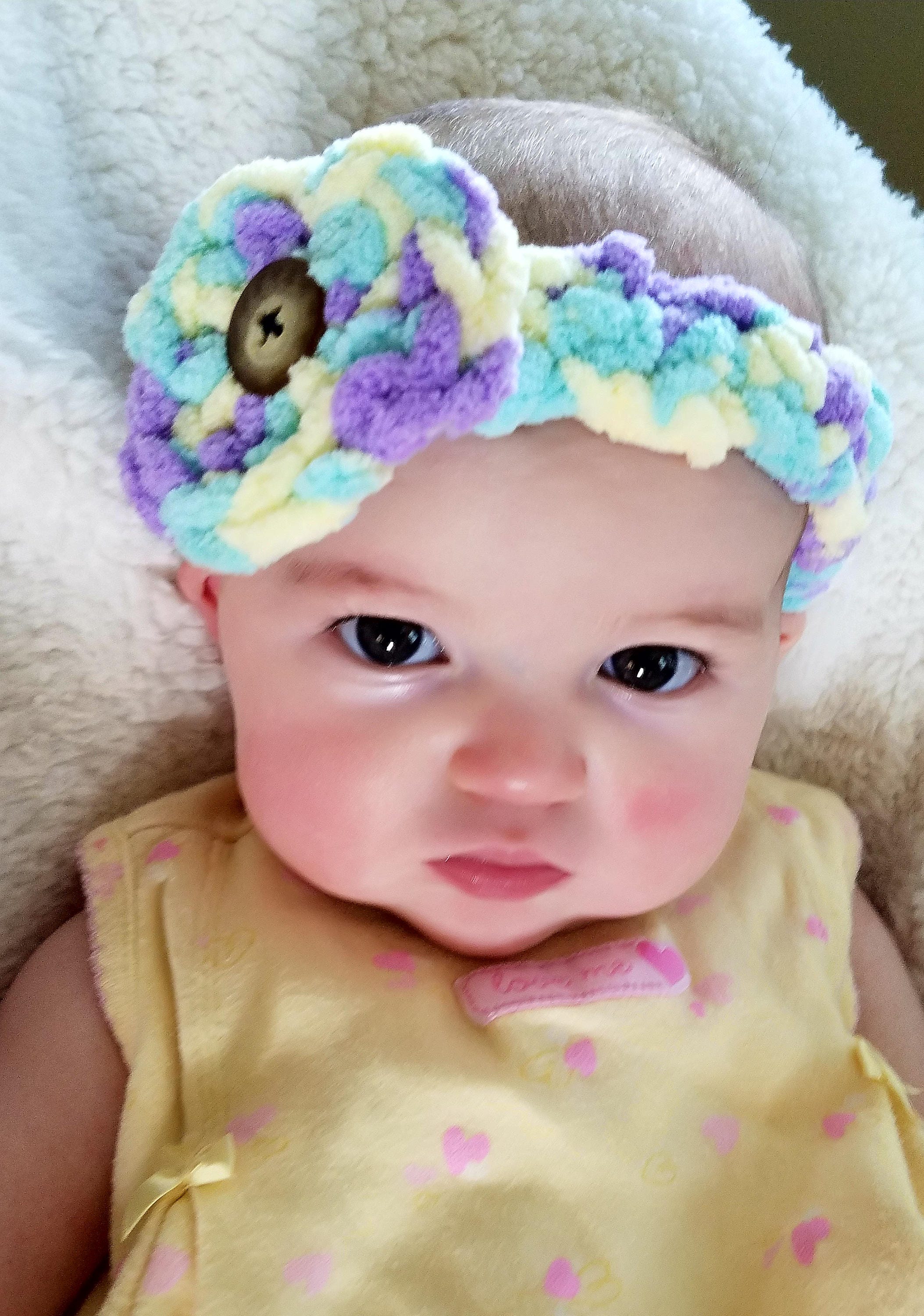 Baby Crochet Headband Infant Bow Flower Head Wrap Baby Etsy