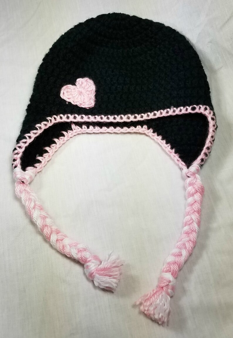 Girl/'s Heart Pink Hat ToddlerChild Crochet Girl Hat Beanie Cap Child size Crochet Winter Hat Photo Prop