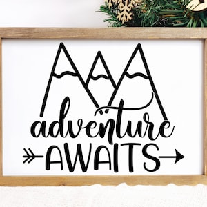 Adventure Awaits Vinyl Decal, DIY sticker, Adventure Embellishments, Bumper Sticker