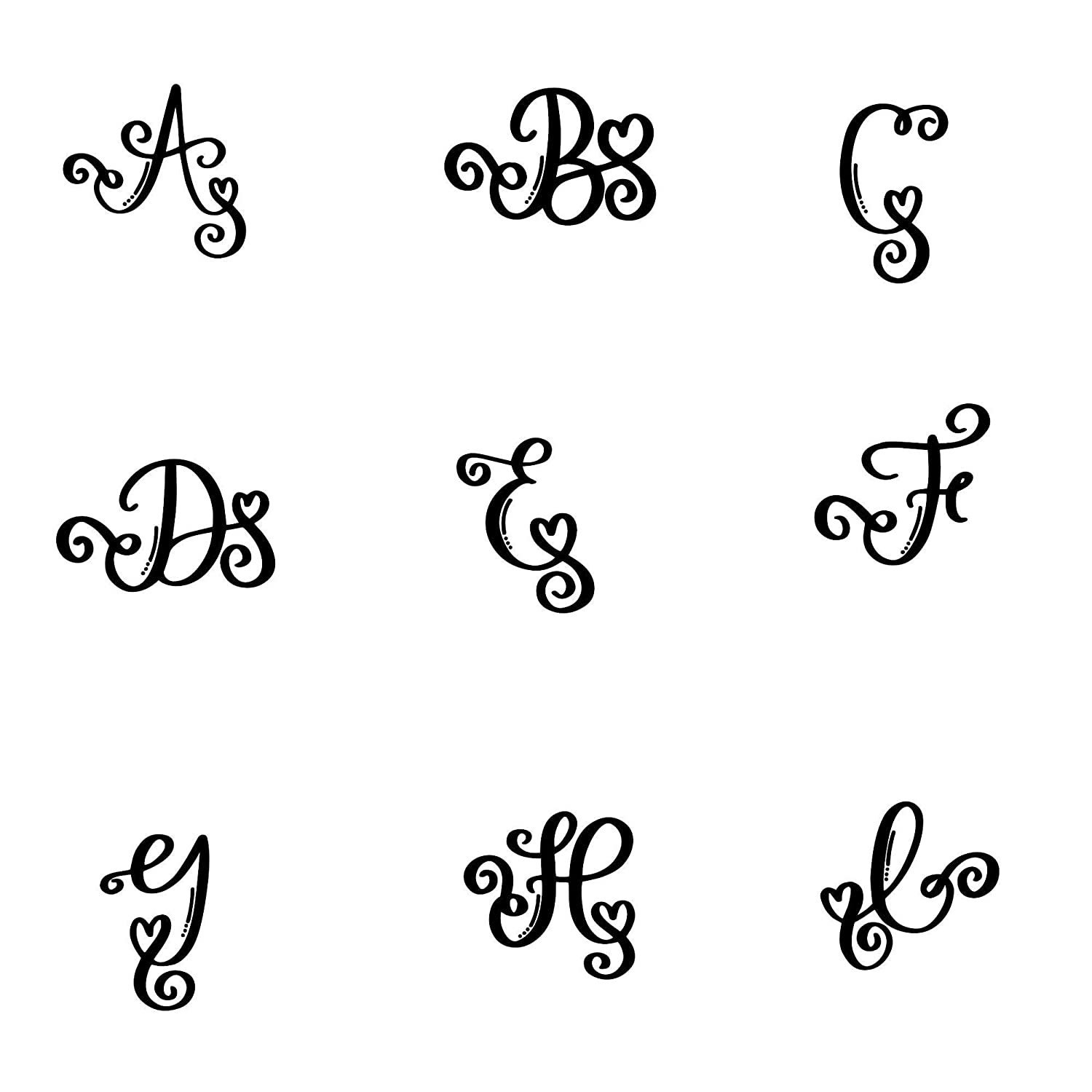 2 Pack Single Letter Monogram Decals Vinyl Decal DIY | Etsy