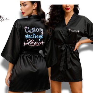 Benutzerdefinierte Bling Robes: Personalisierte Robe für Braut, Spa, Geburtstage, Junggesellinnenabschiede, Fotoshooting, Abschlussball, süß 16, Fitness-Konkurrenz