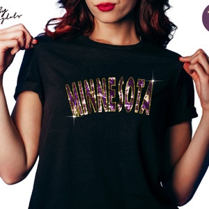 Minnesota Bling Tank Top for Women – Glitter Sequin State Shirt, Festival Outfit, Handmade Sparkle Tee, Holographic Sequin, NO Rhinestones.