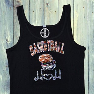 Baseball Mom Tank Top – Glitter Sports Shirt for Women, Game Day Outfit, Holographic Sequin Gift, Casual Athletic Mom Tee